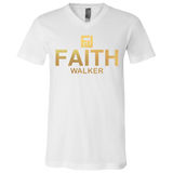 "FaithWalker" Metallic Gold V-Neck T-Shirt