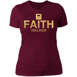 "FaithWalker" Metallic Gold Ladies T-Shirt