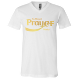 "Prayer Works" Metallic Gold V-Neck T-Shirt