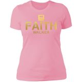 "FaithWalker" Metallic Gold Ladies T-Shirt