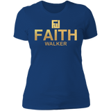 "FaithWalker" Metallic Gold Ladies T-Shirt