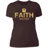 "FaithWalker" Metallic Gold Ladies T-Shirt