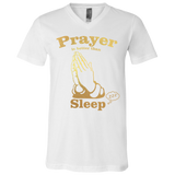 "Prayer is Better" Metallic Gold V-Neck T-Shirt