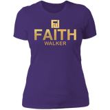 "FaithWalker" Metallic Gold Ladies T-Shirt