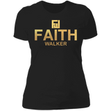 "FaithWalker" Metallic Gold Ladies T-Shirt